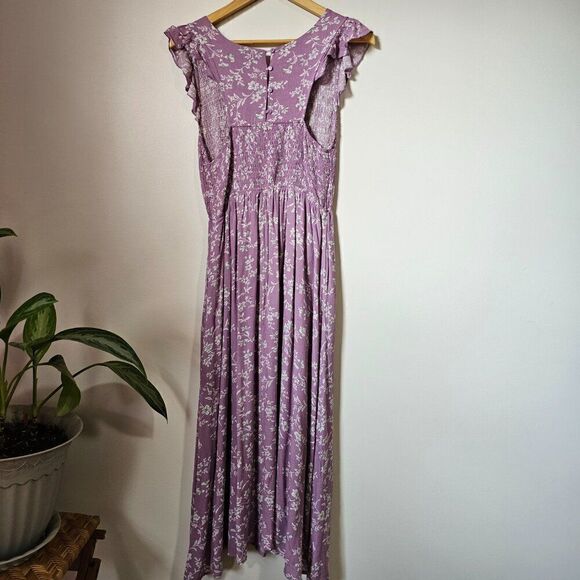 EUC HAYDEN LOS ANGELES LAVENDER FLORAL MIDI DRESS SIZE M - Picture 5 of 16